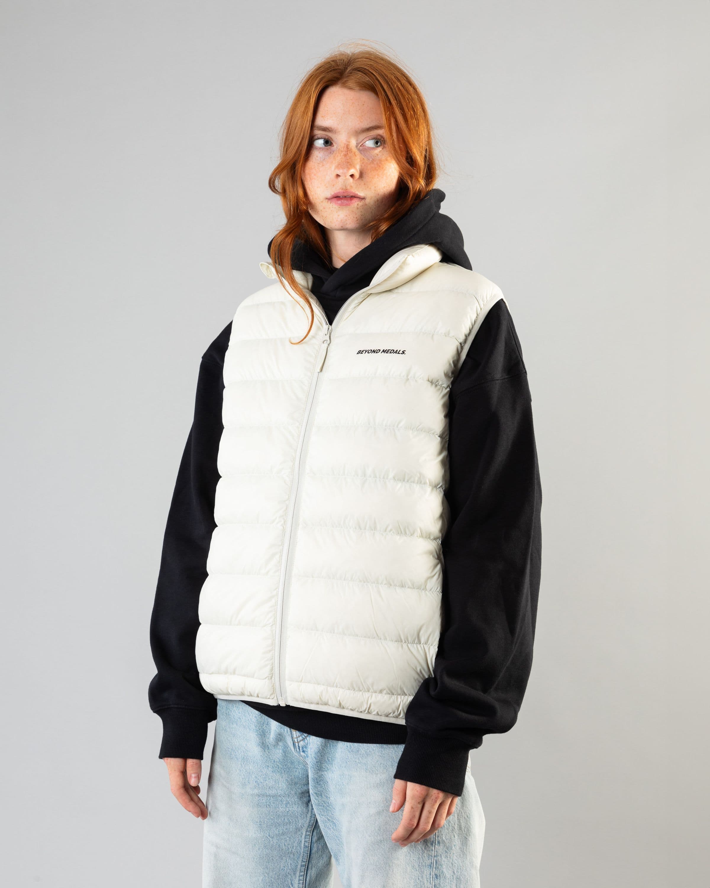 Packable Down Vest Off White