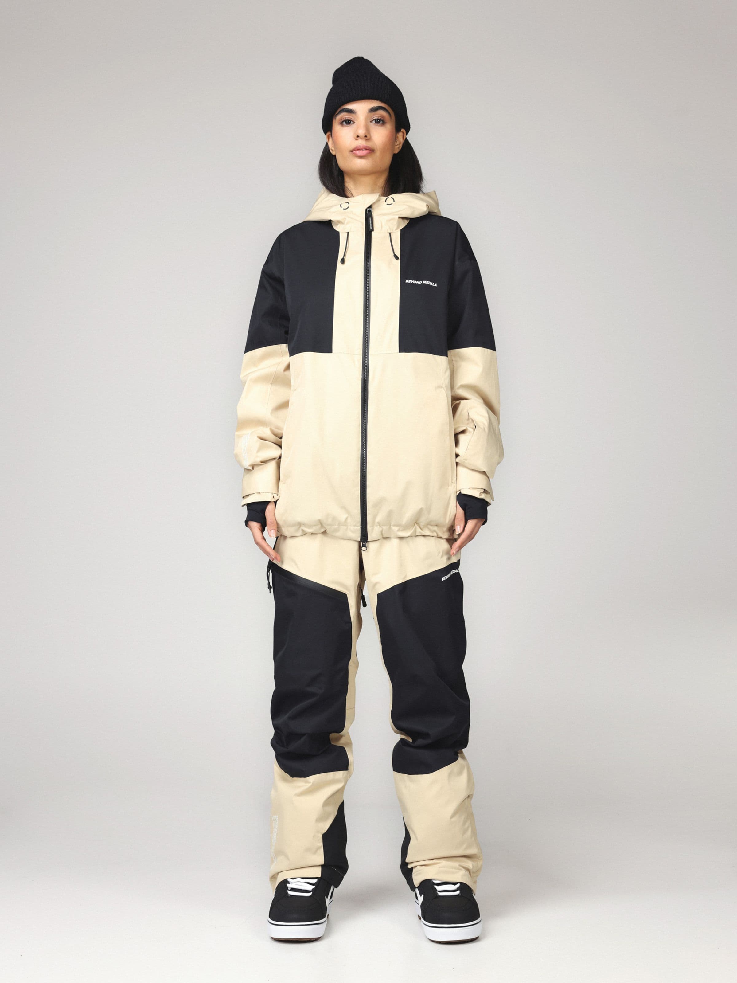 Waterproof jacket, Full Zip Jkt in green worn by model, Beyond Medals, 2024