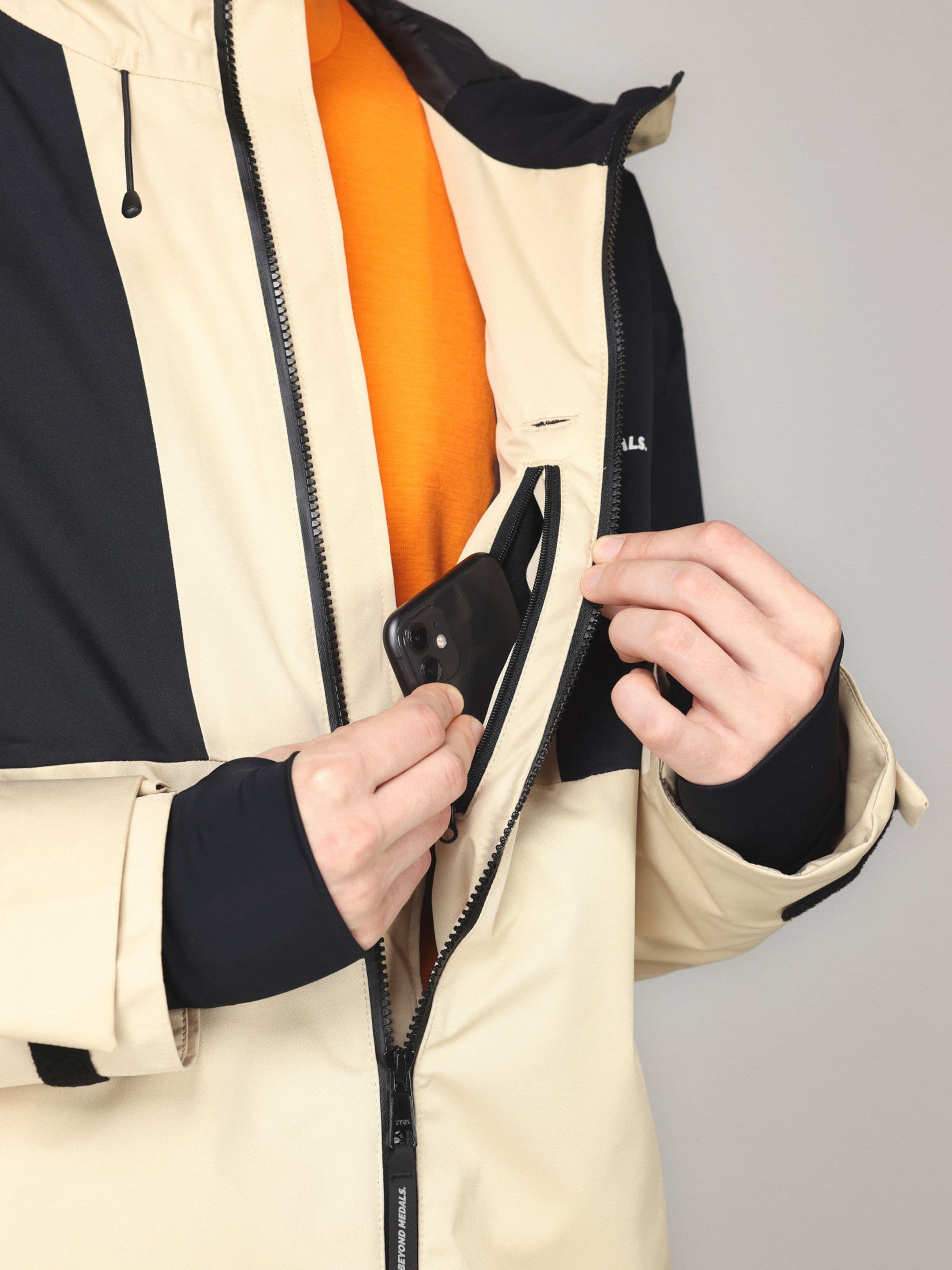 Waterproof jacket, Full Zip Jkt in green worn by model, Beyond Medals, 2024