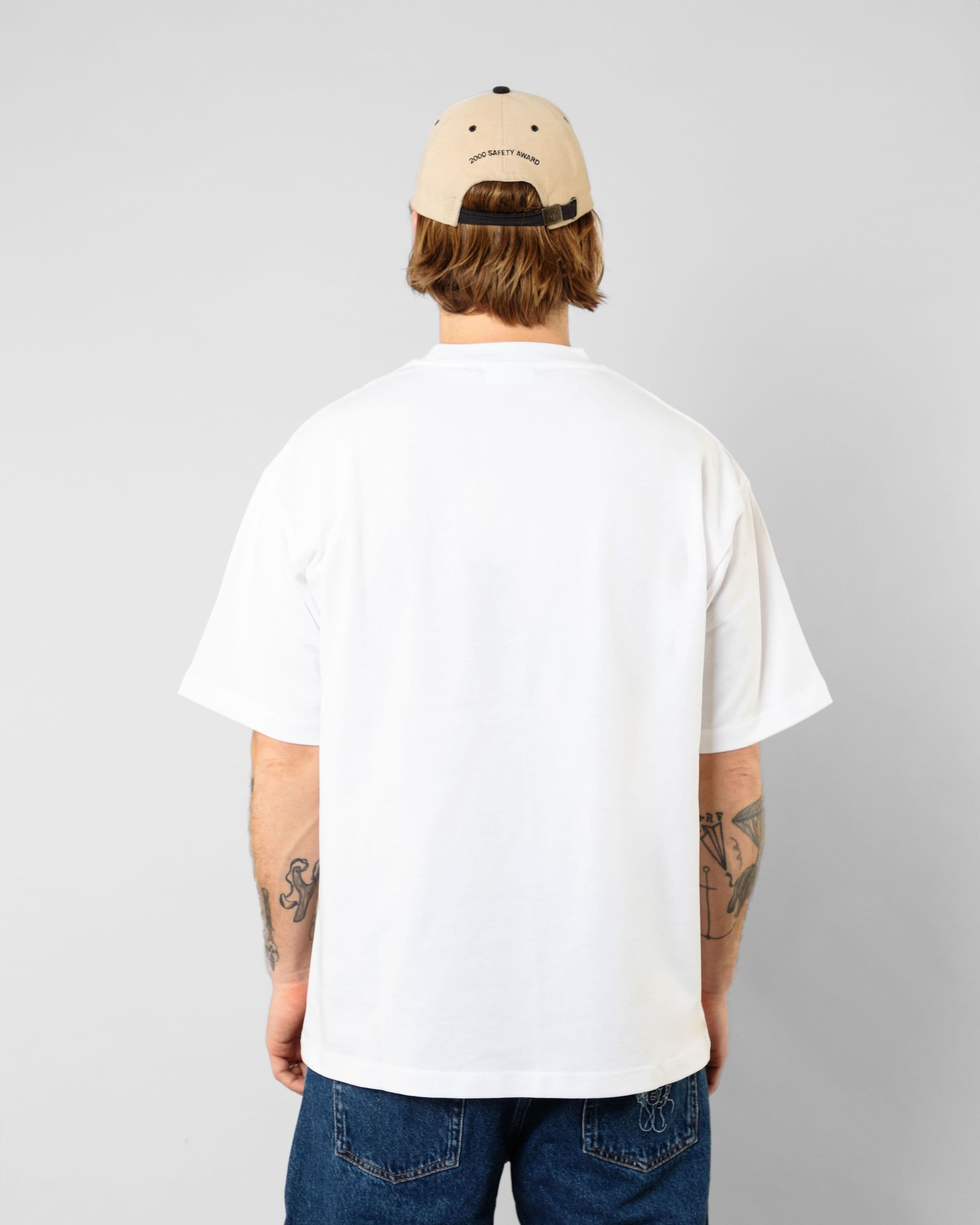 Outwear tshirt, Marathon Tee in white worn by TOR LUNDSTRÖM, Beyond Medals, 2024.