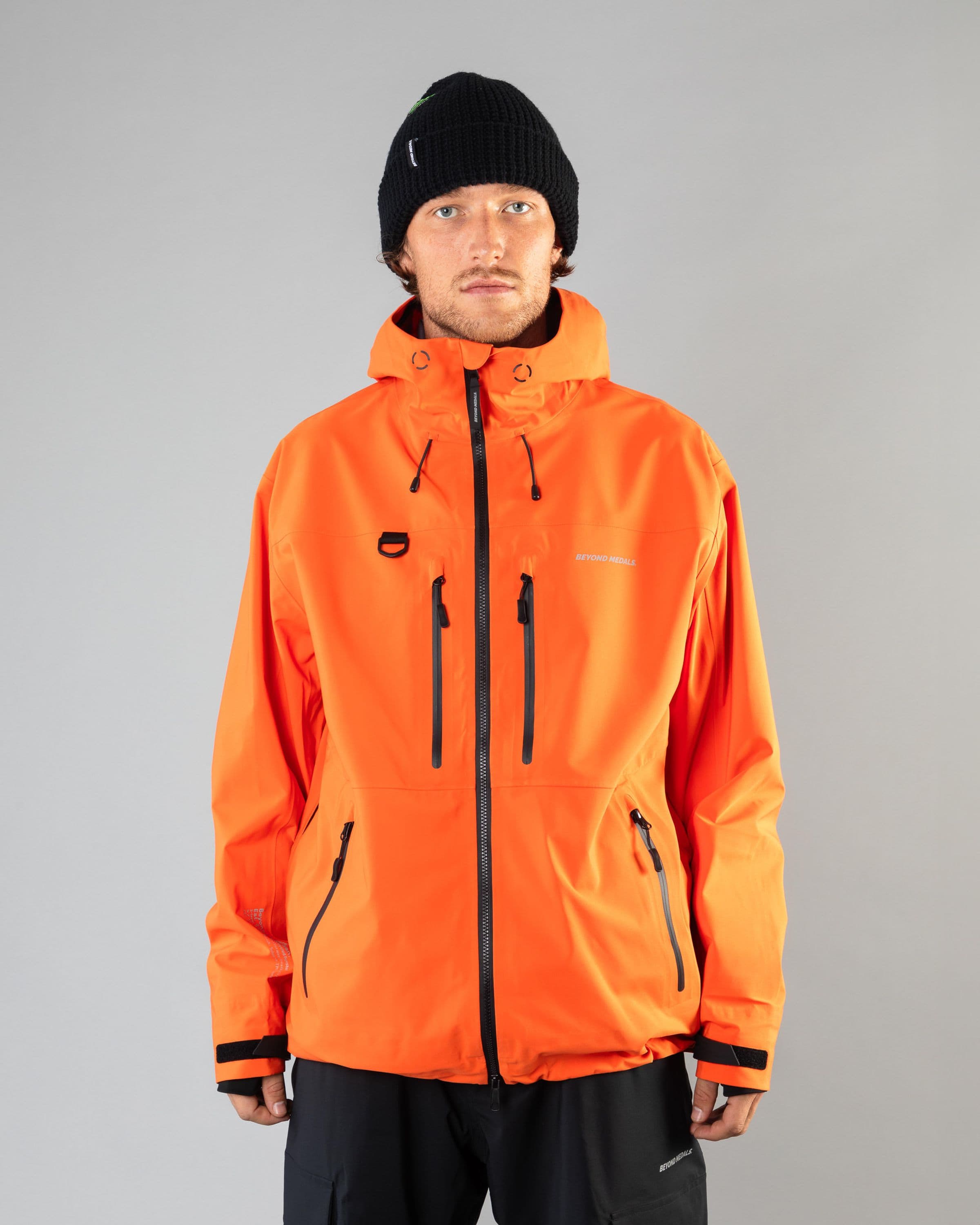 Outerwear clothing, pro tech jacket 3l in orange worn by LUDVIG BILLTOFT, Beyond Medals, 2024, front