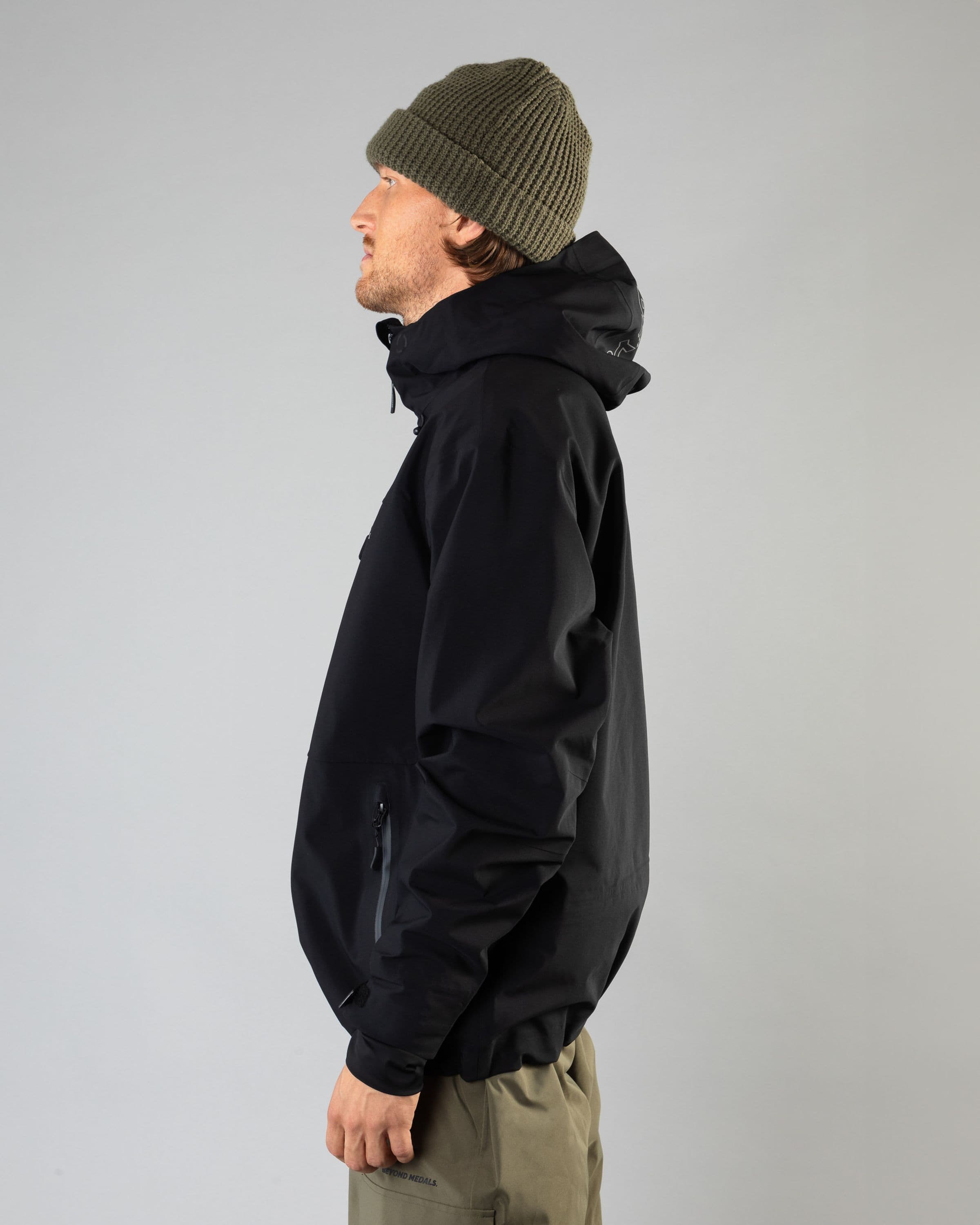 Outerwear clothing, pro tech jacket 3l in black worn by LUDVIG BILLTOFT, Beyond Medals, 2024, side