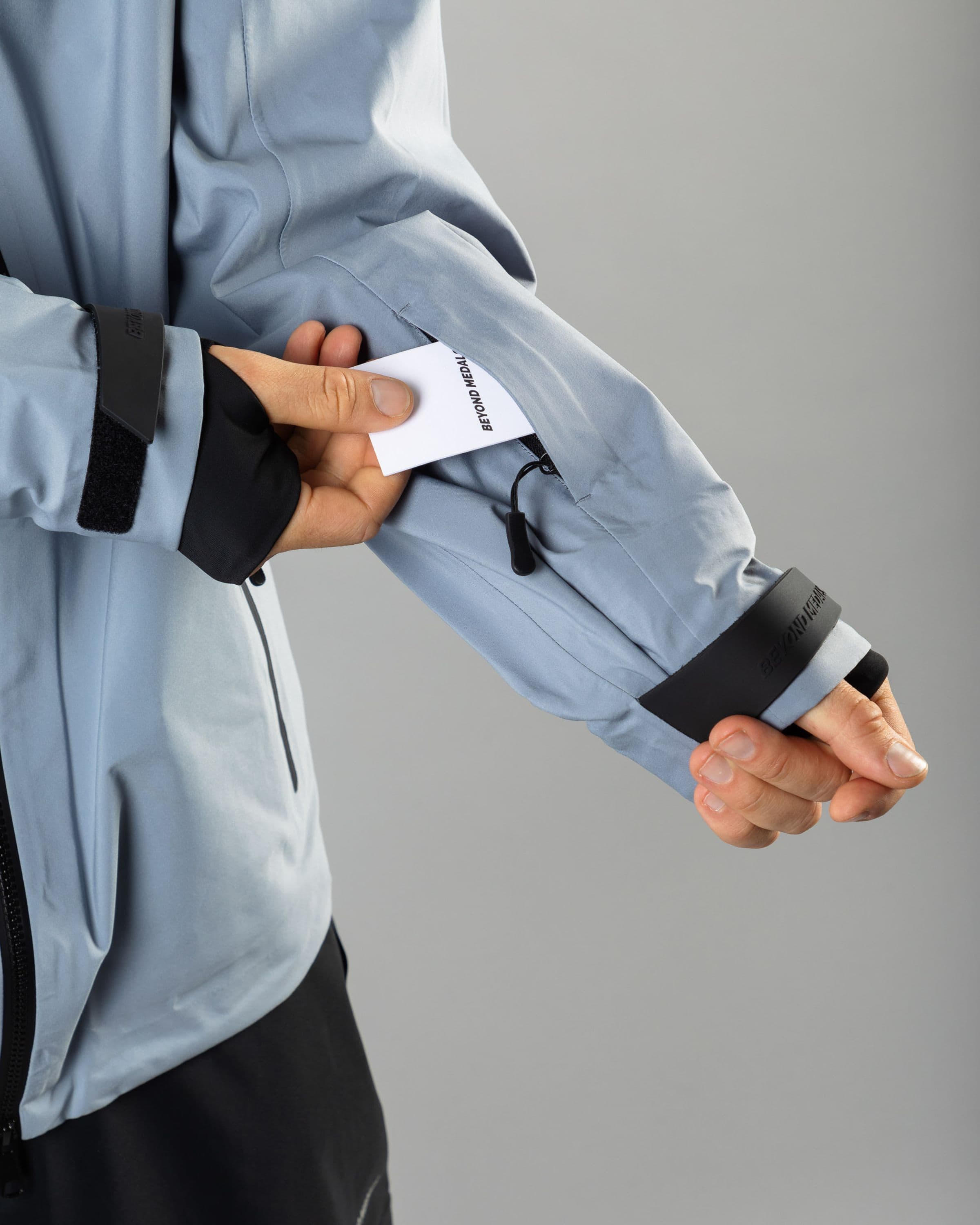 Outerwear clothing, pro tech jacket 3l in pale blue worn by TOR LUNDSTRÖM, Beyond Medals, 2024, detail4