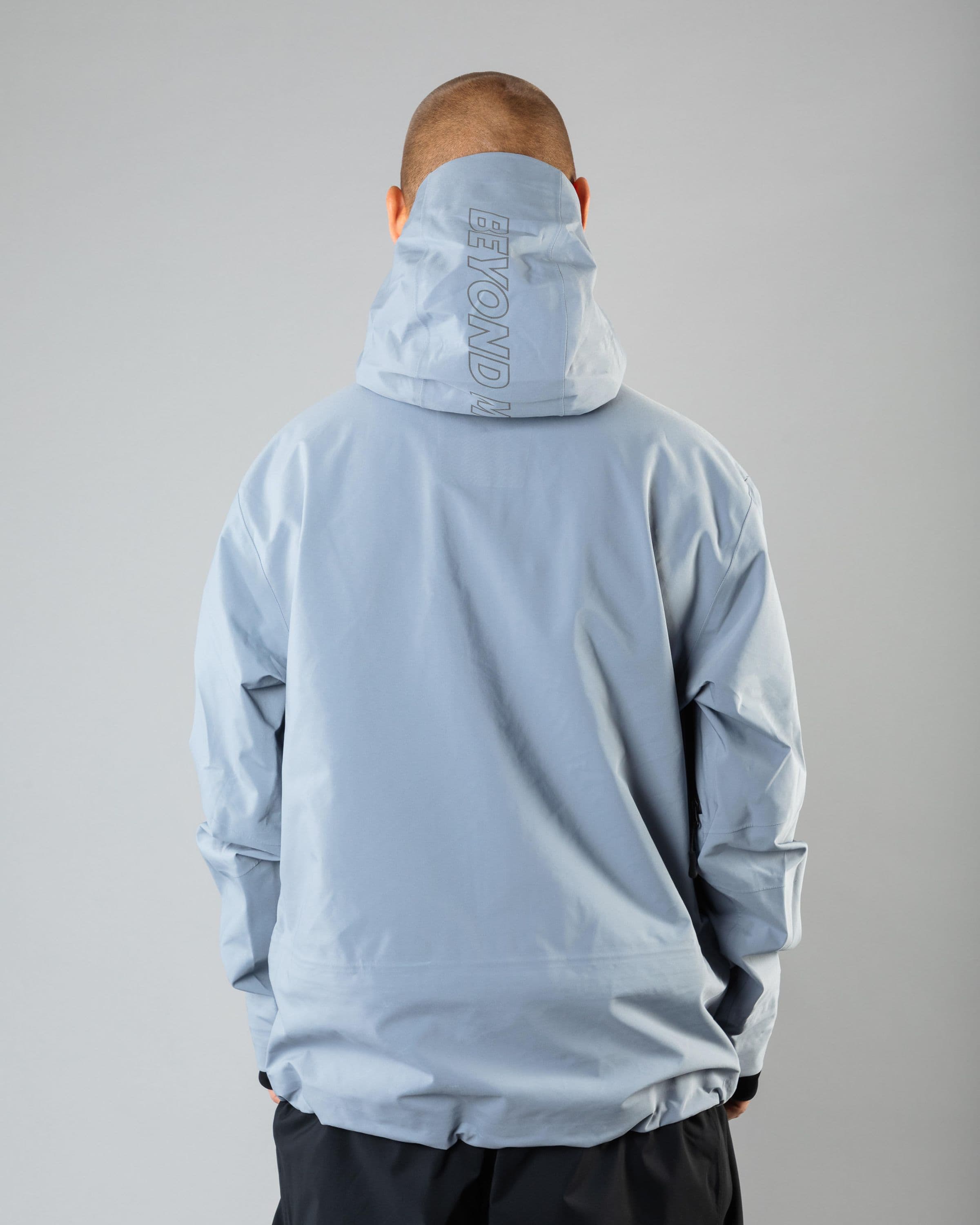 Outerwear clothing, pro tech jacket 3l in pale blue worn by TOR LUNDSTRÖM, Beyond Medals, 2024, back