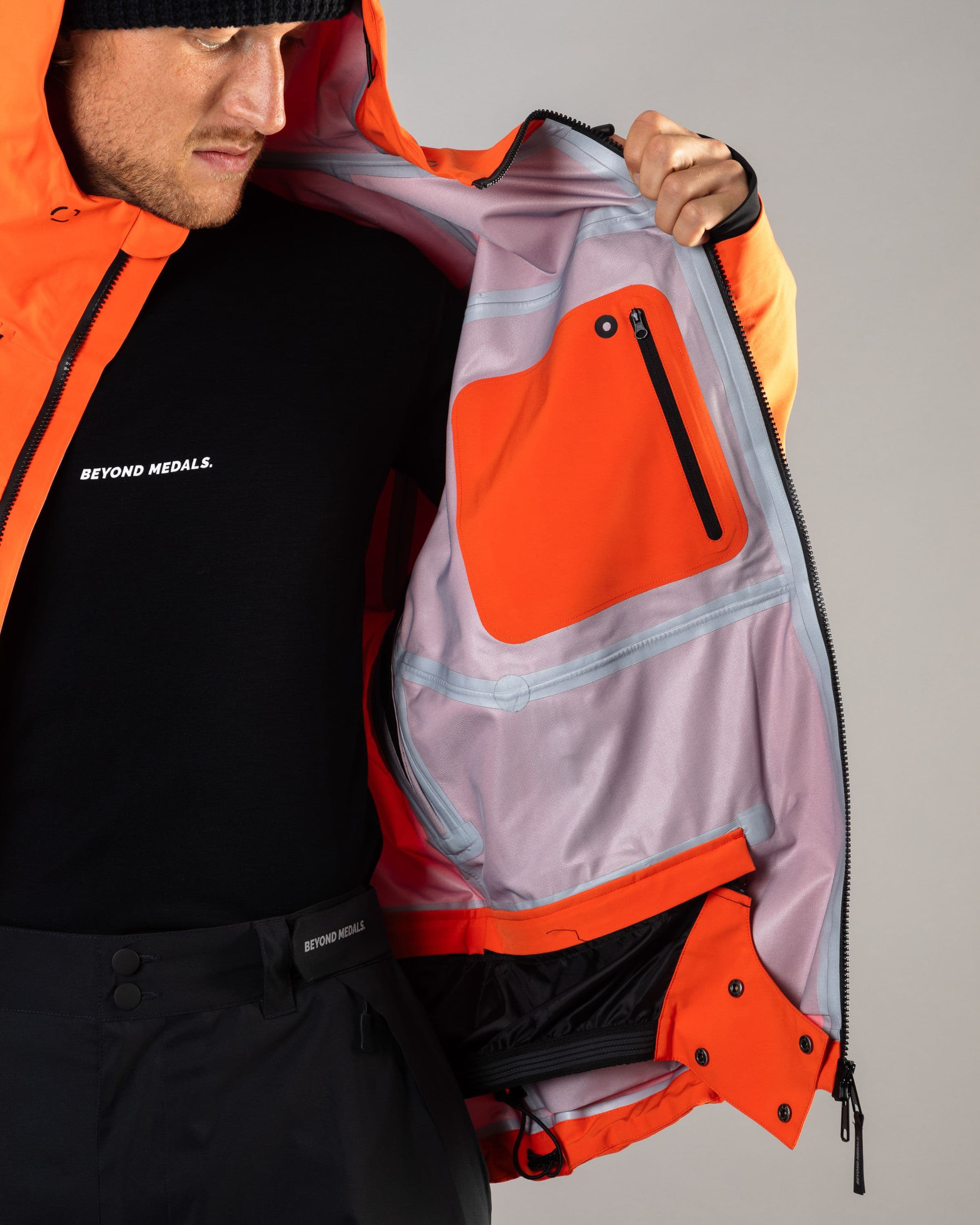 Outerwear clothing, pro tech jacket 3l in orange worn by LUDVIG BILLTOFT, Beyond Medals, 2024, detail7