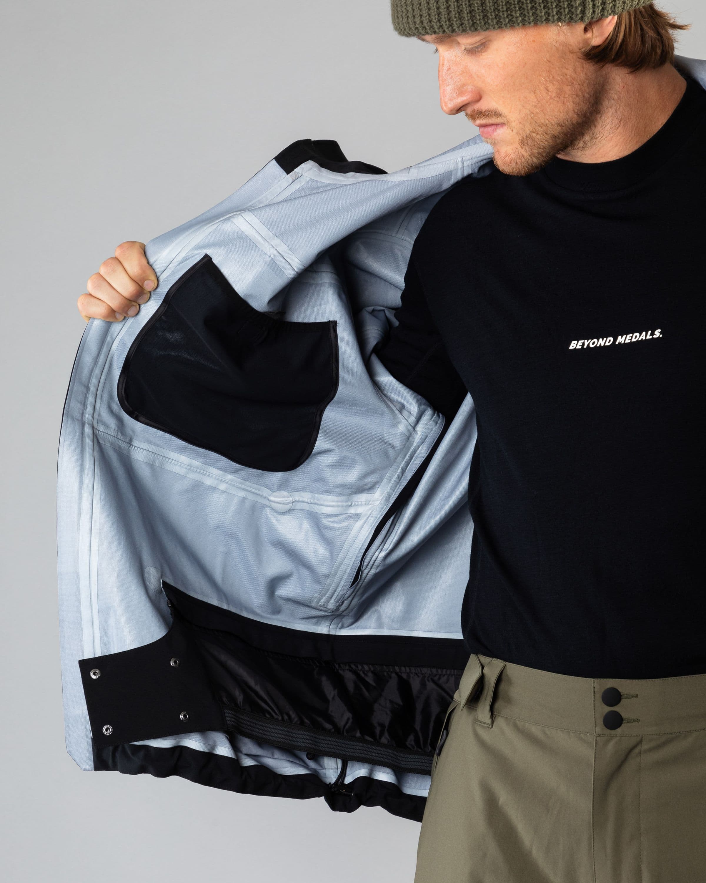 Outerwear clothing, pro tech jacket 3l in black worn by LUDVIG BILLTOFT, Beyond Medals, 2024, detail5