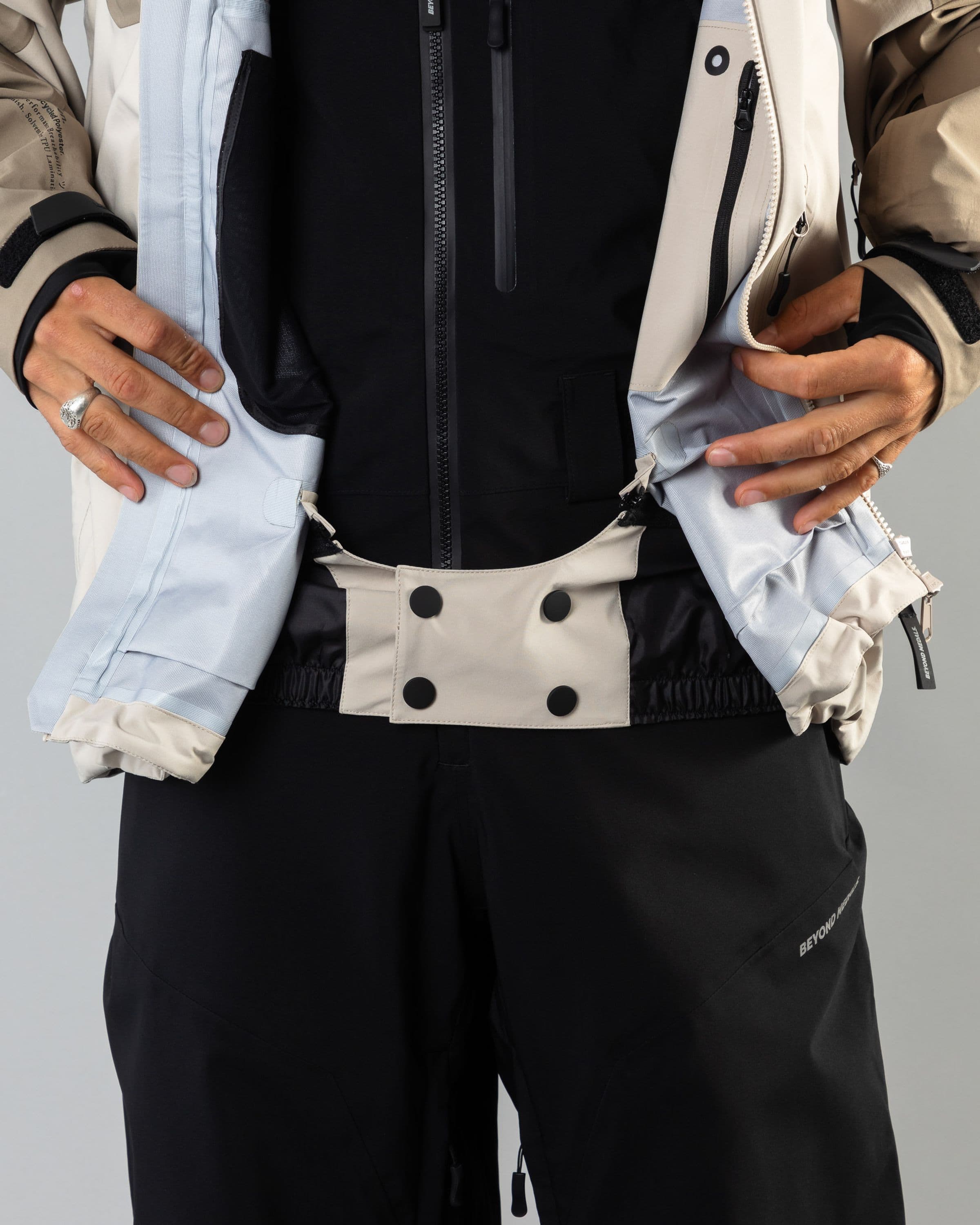 Outerwear clothing, tech jacket 3l in lt.beige worn by ULRIK BADERTSCHER, Beyond Medals, 2024, detail3