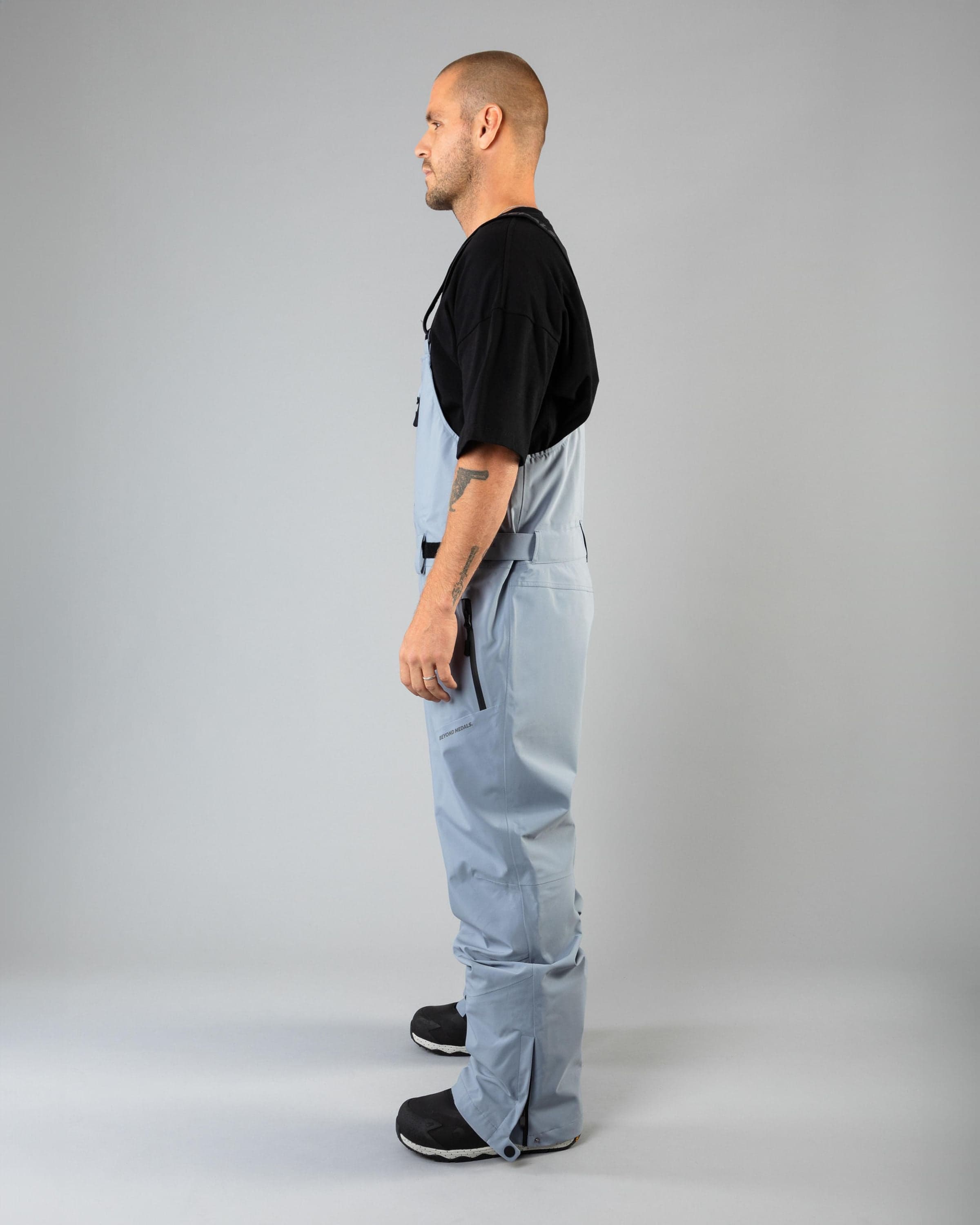 Outerwear clothing, tech bib 3l in pale blue worn by TOR LUNDSTRÖM, Beyond Medals, 2024, side