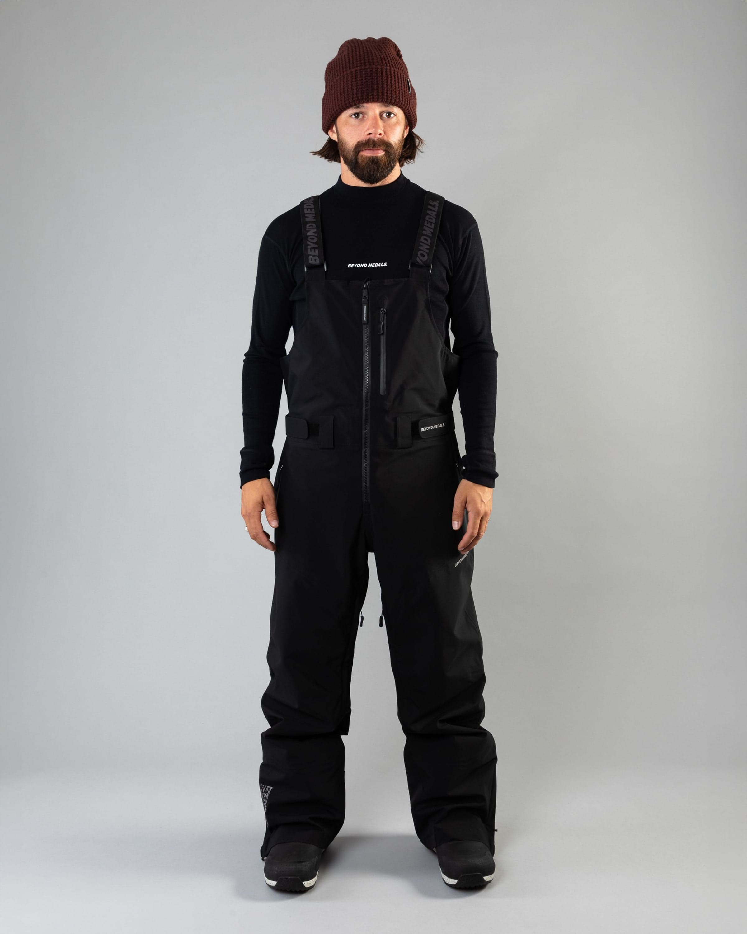 Outerwear clothing, tech bib 3l in black worn by ULRIK BADERTSCHER, Beyond Medals, 2024, front1