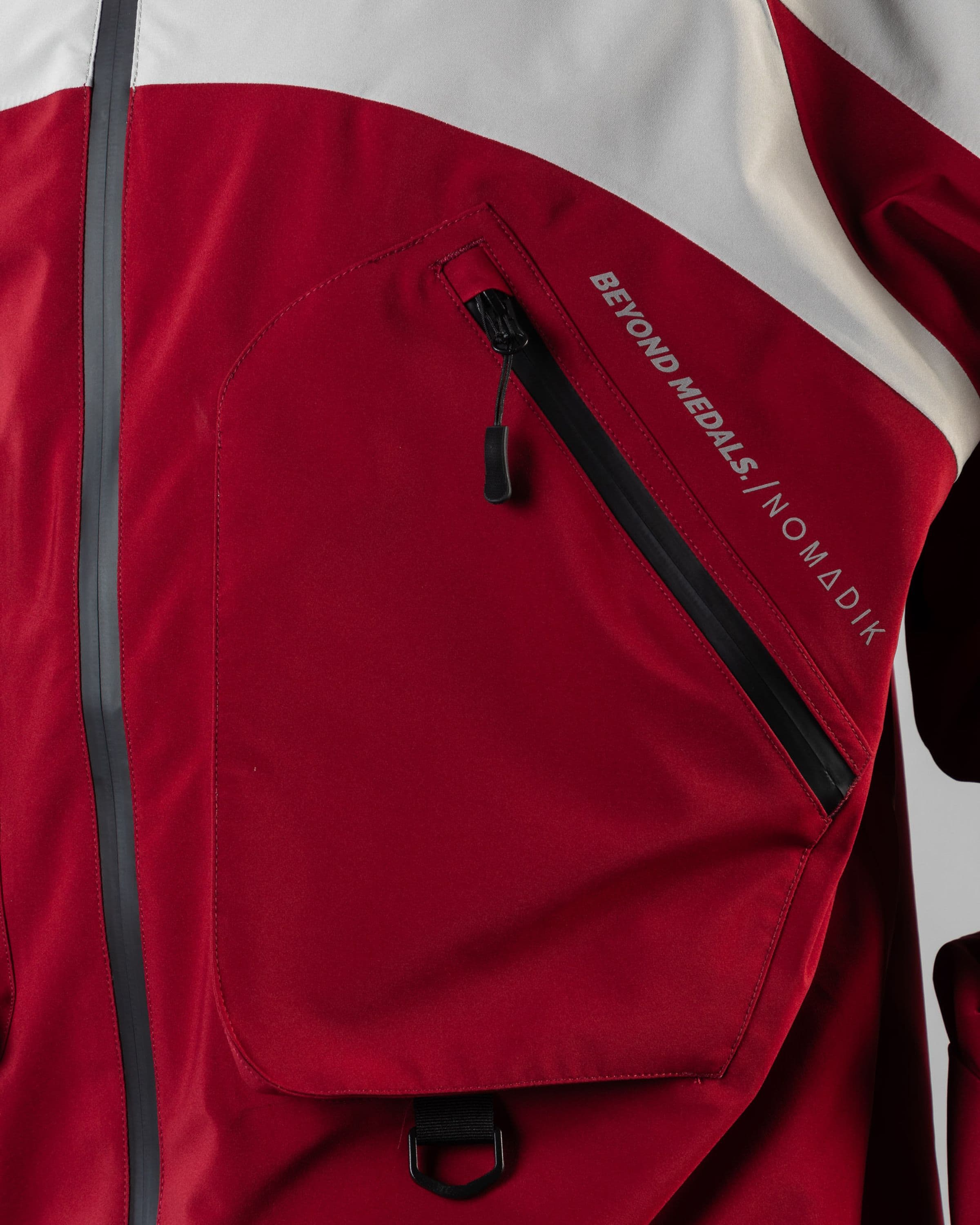 Outerwear clothing, beyond medals x nomadik jacket 3l in red worn by TOR LUNDSTRÖM, Beyond Medals, 2024, detail5