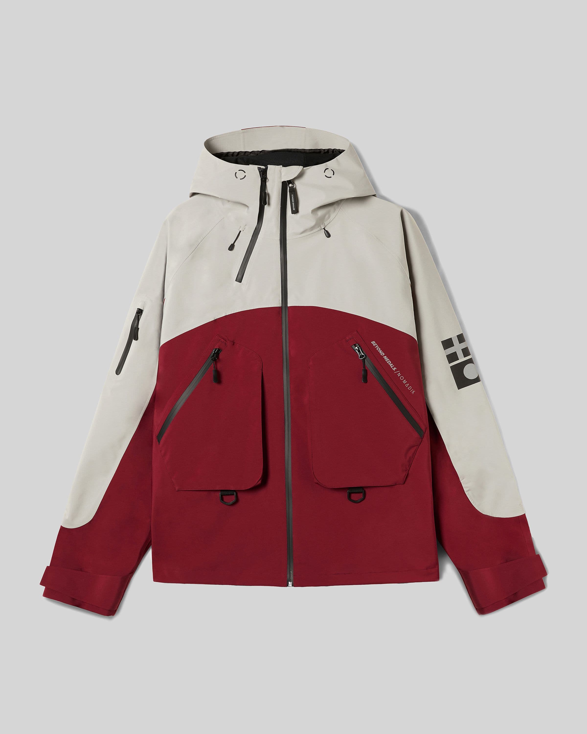 Beyond Medals x nomadik jacket 3l in red product image 2024 x nomadik jacket 3l front