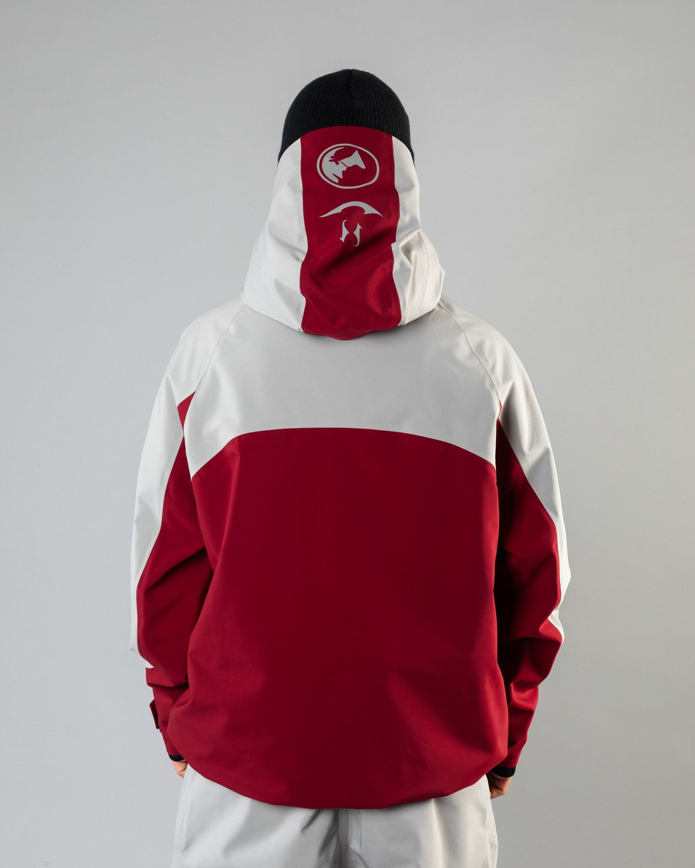 Outerwear clothing, beyond medals x nomadik jacket 3l in red worn by TOR LUNDSTRÖM, Beyond Medals, 2024, back