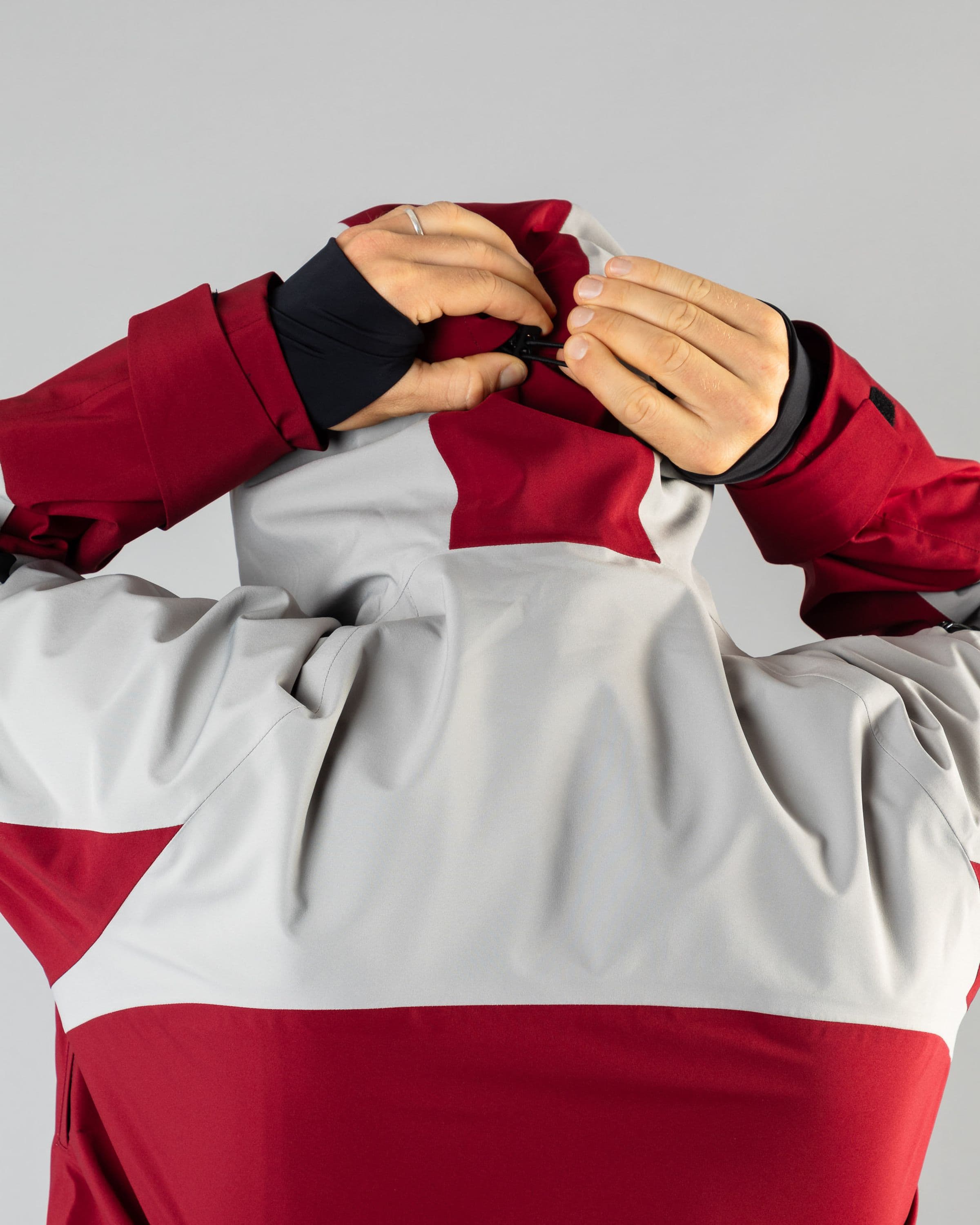 Outerwear clothing, beyond medals x nomadik jacket 3l in red worn by TOR LUNDSTRÖM, Beyond Medals, 2024, detail2