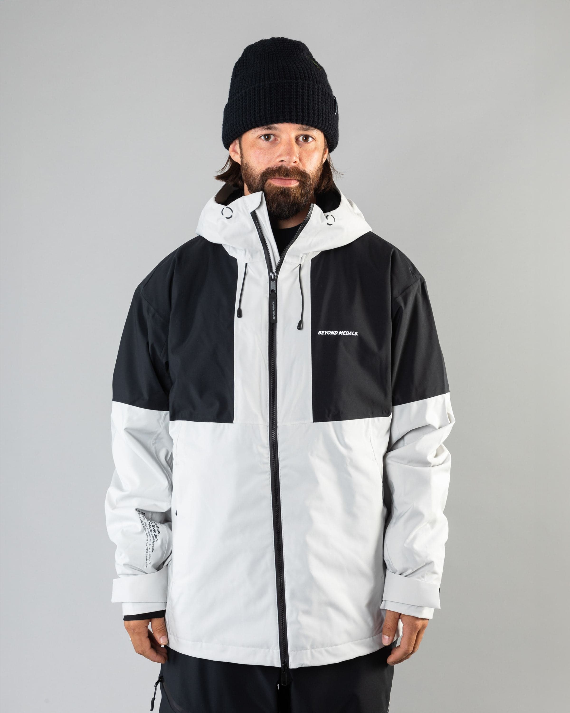 Outerwear clothing, fullzip jacket 2l in grey worn by ULRIK BADERTSCHER, Beyond Medals, 2024, front
