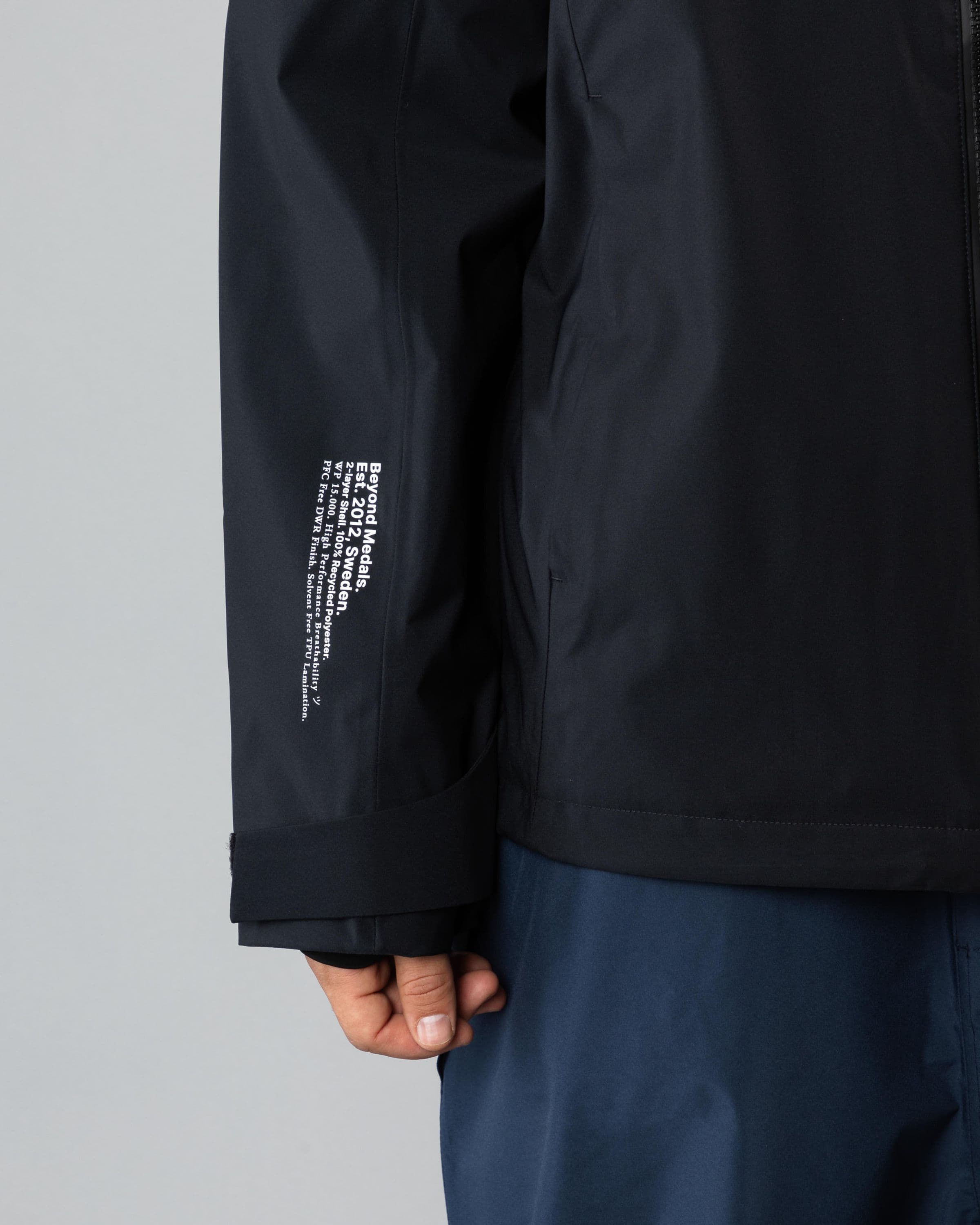 Outerwear clothing, fullzip jacket 2l in black worn by LUDVIG BILLTOFT, Beyond Medals, 2024, detail5