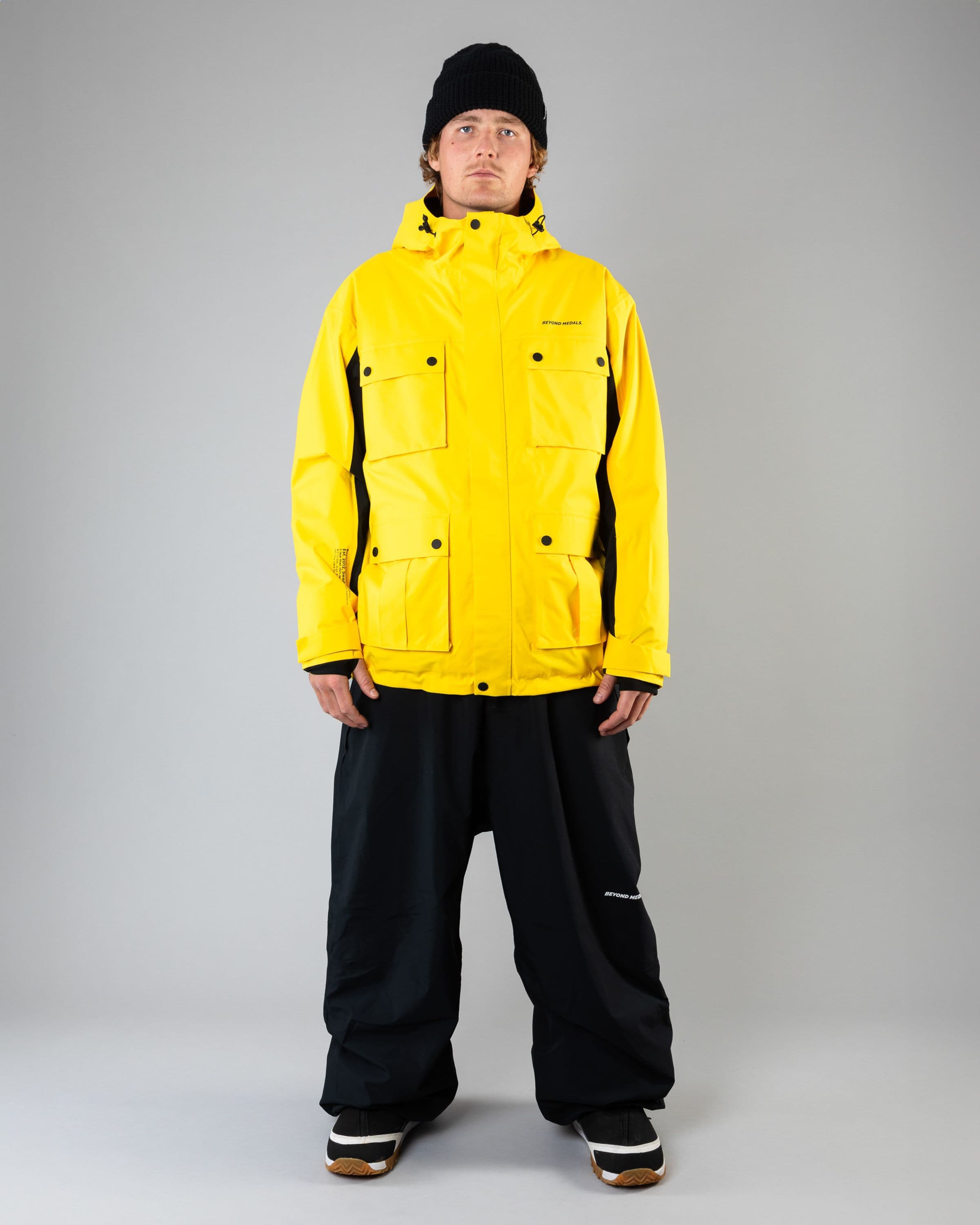 Outerwear clothing, cargo jacket 2l in yellow worn by SEBBE DE BUCK, Beyond Medals, 2024, full front