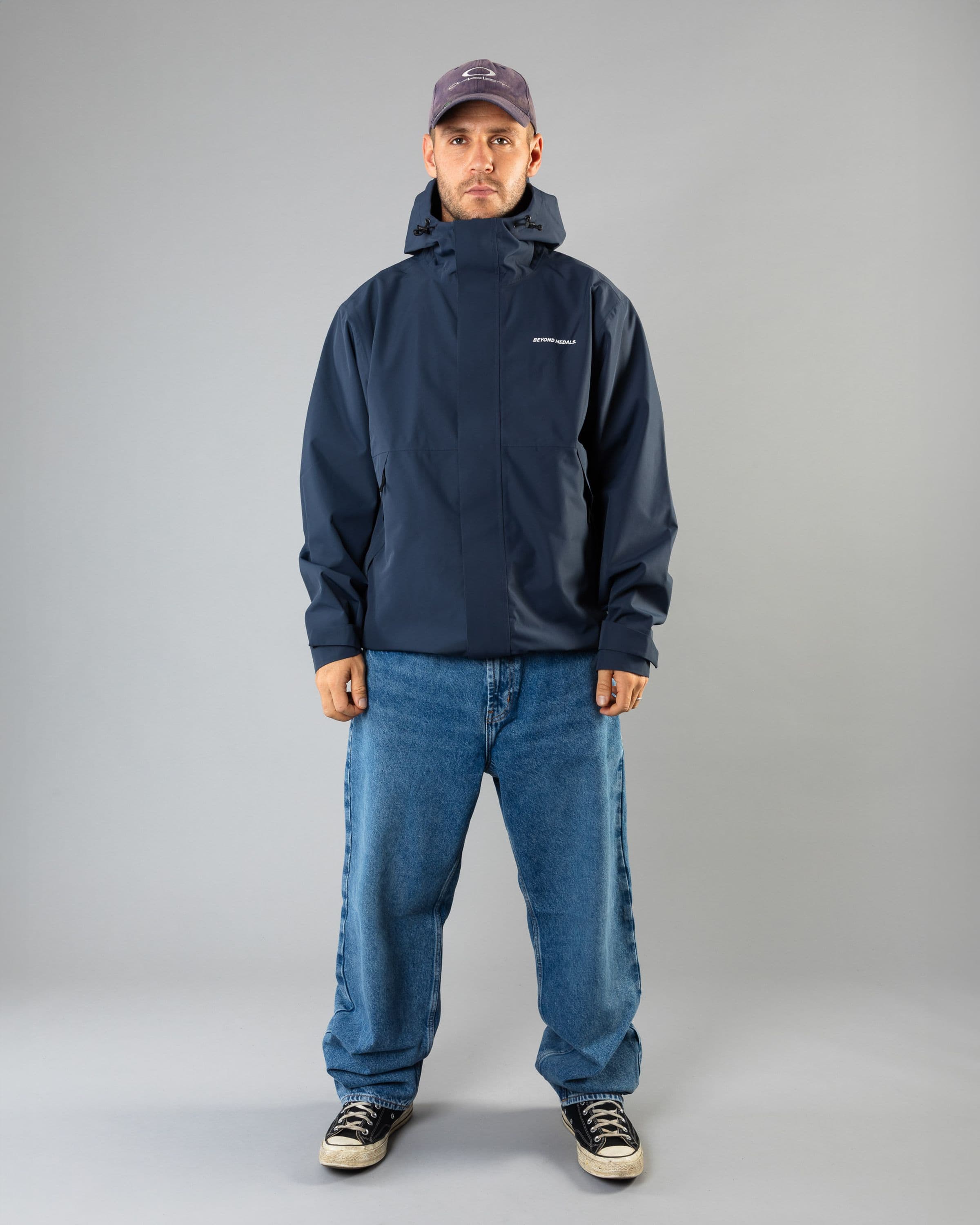 Outerwear clothing, the jacket in blue worn by TOR LUNDSTRÖM, Beyond Medals, 2024, full front street