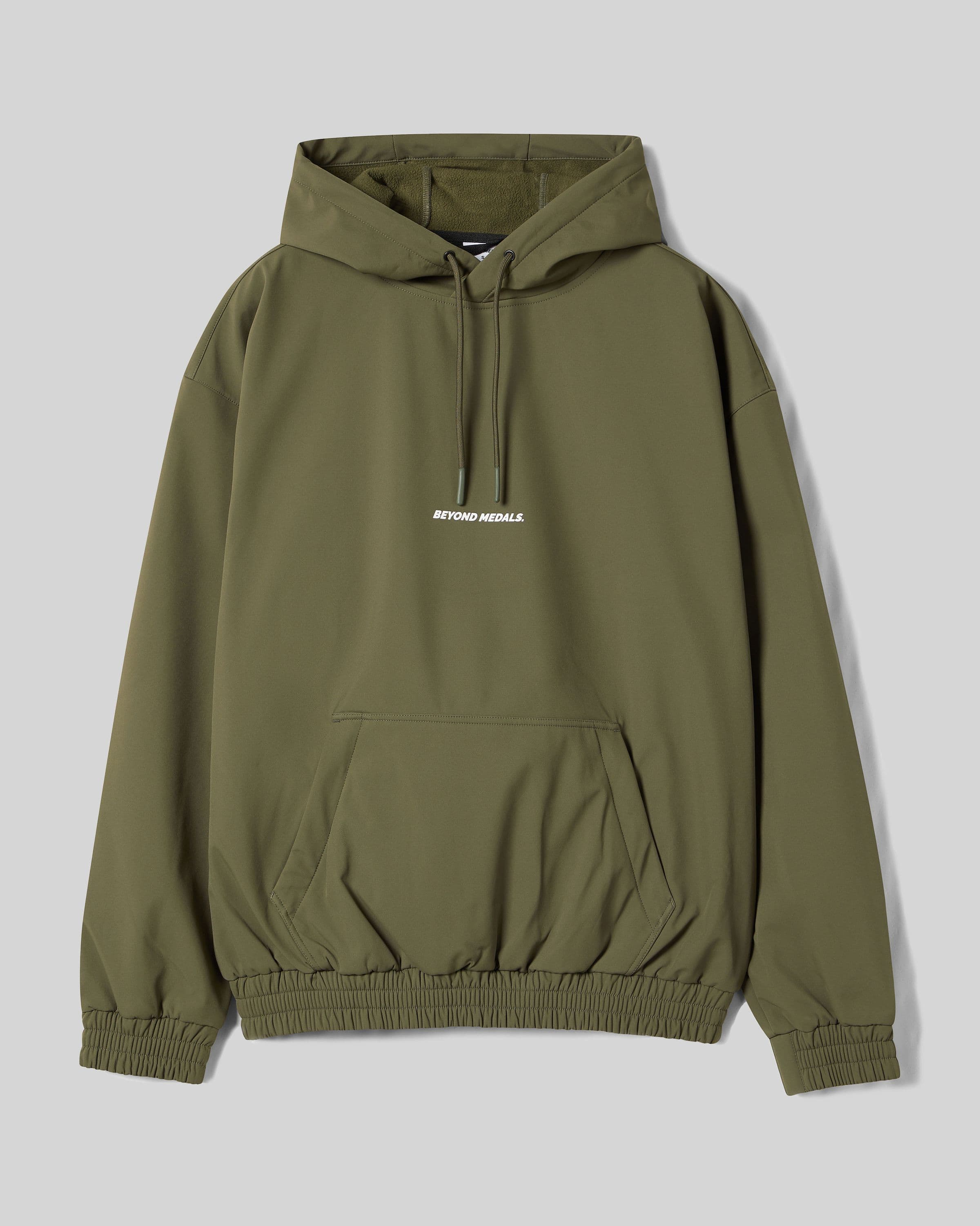 Beyond Medals softshell hoodie in green product image 2024 softshell hoodie front