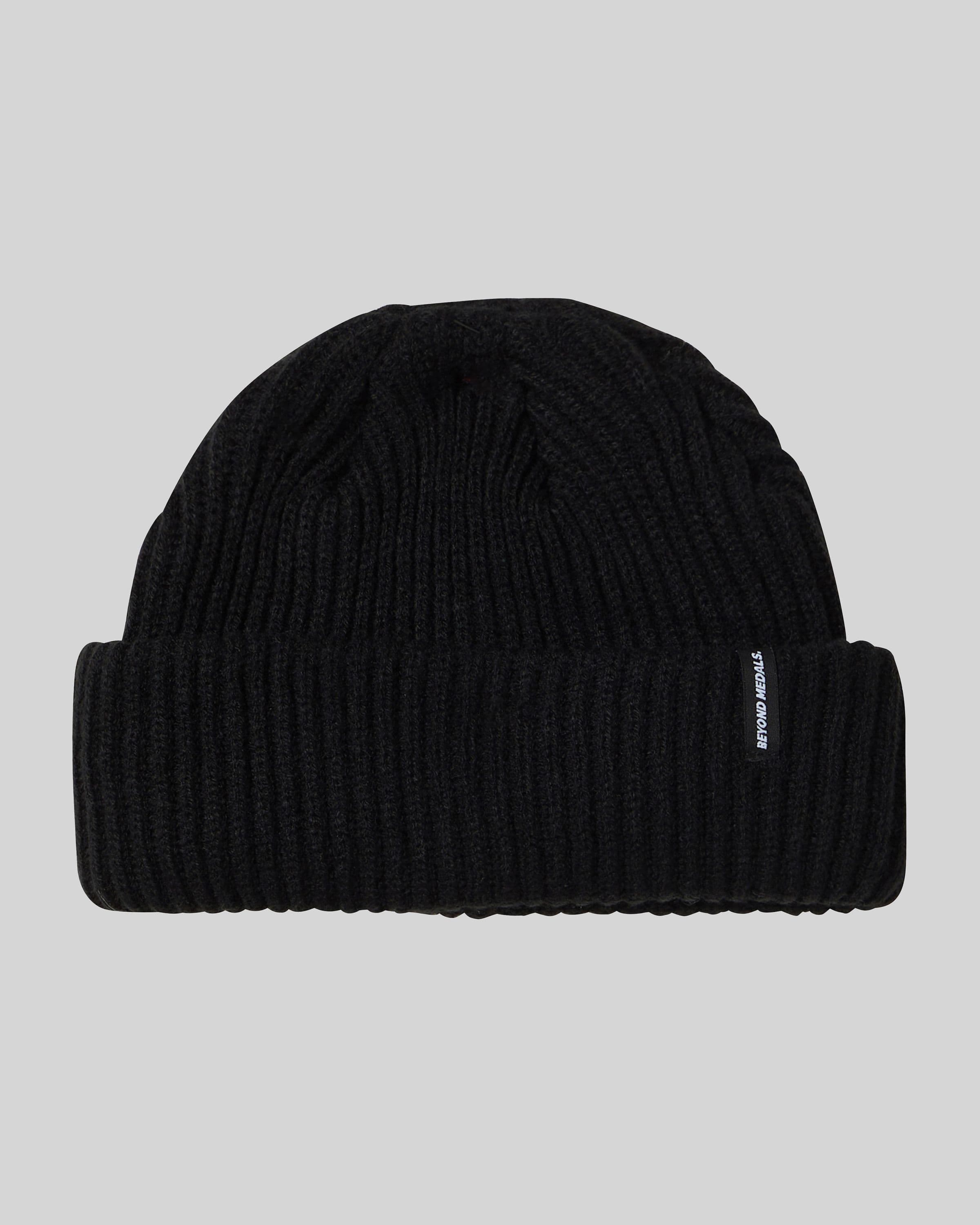 Beyond Medals Short Beanie in black product image 2024 short beanie