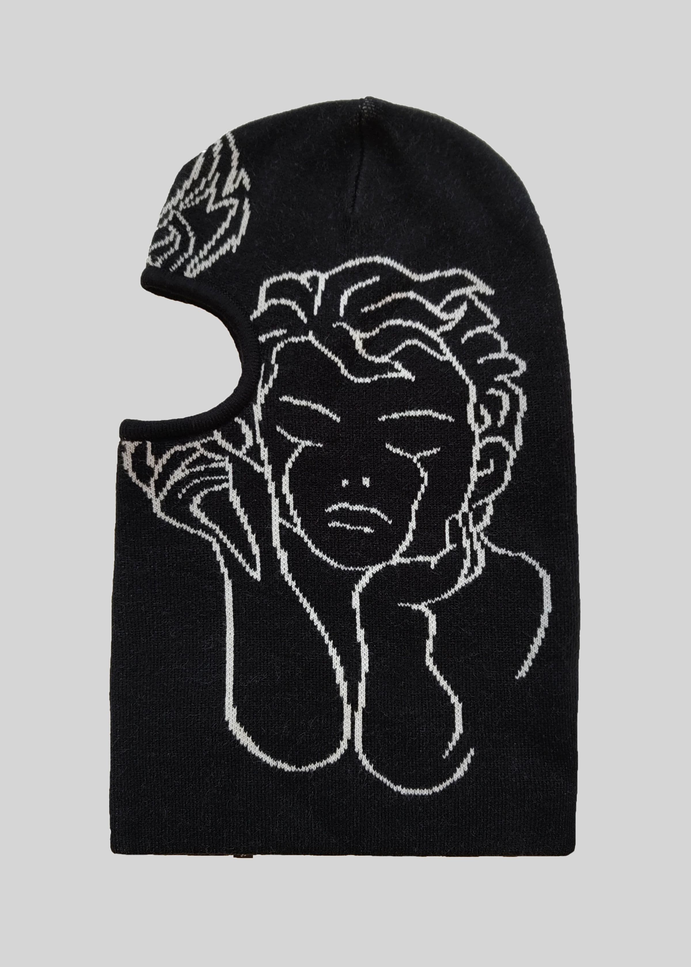 Beyond Medals Jaquard knit balaclava in black product image 2024 Jaquard knit balaclava front