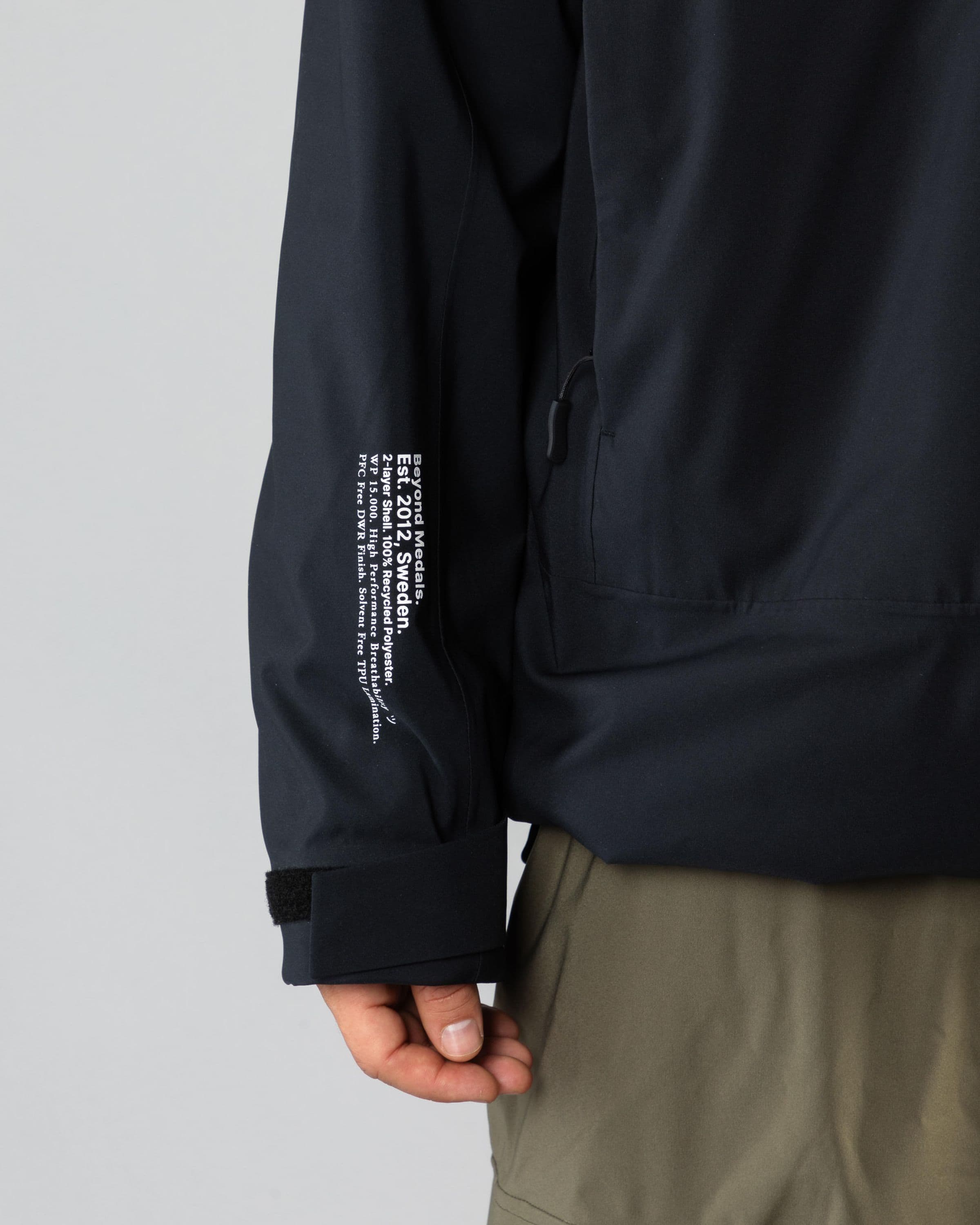 Outerwear clothing, Anorak 2L in black worn by LUDVIG BILLTOFT, Beyond Medals, 2024, detail2
