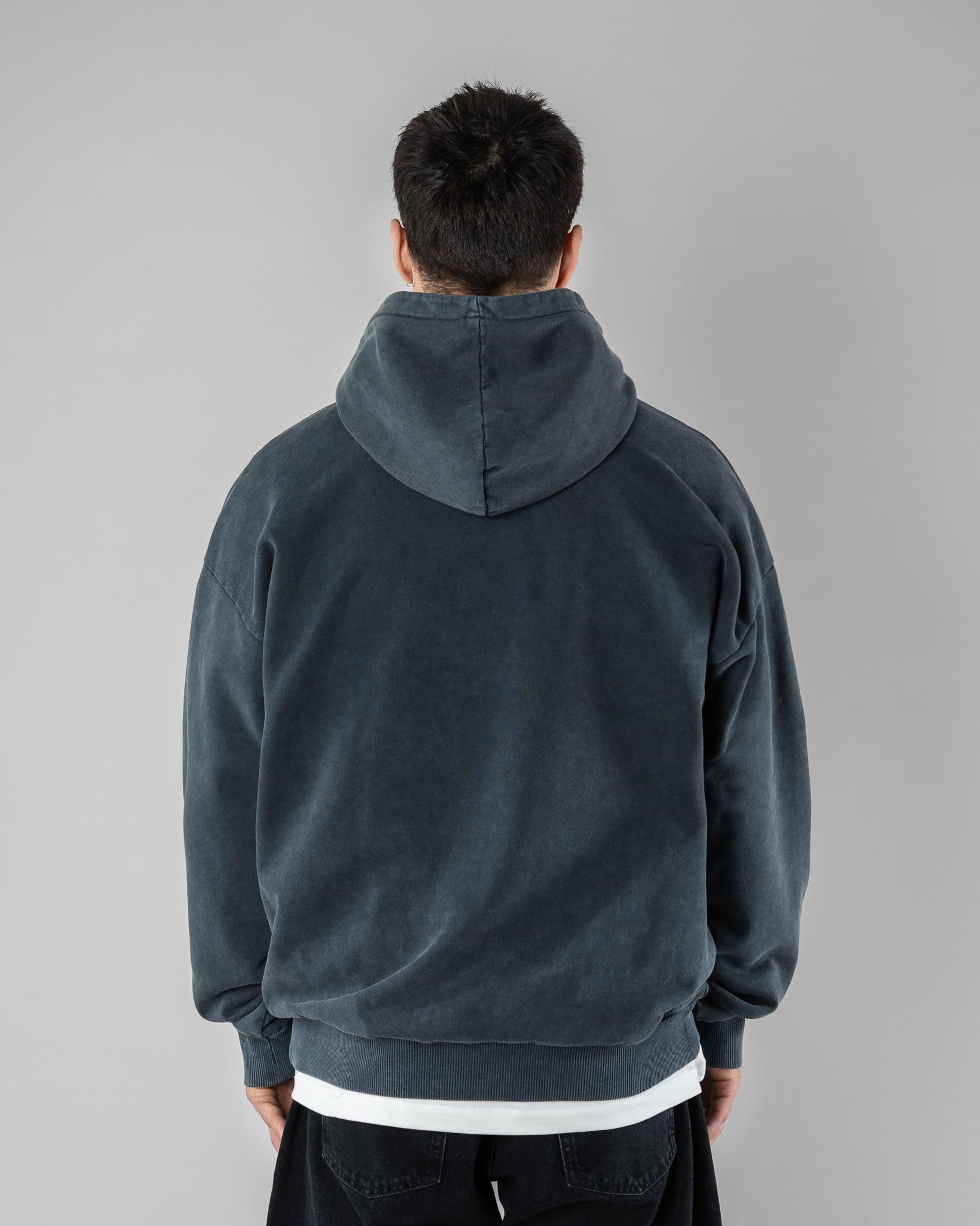 Acid Sin Hoodie Beyond Medals Snowboard & Streetwear Model image back with Magnus as model