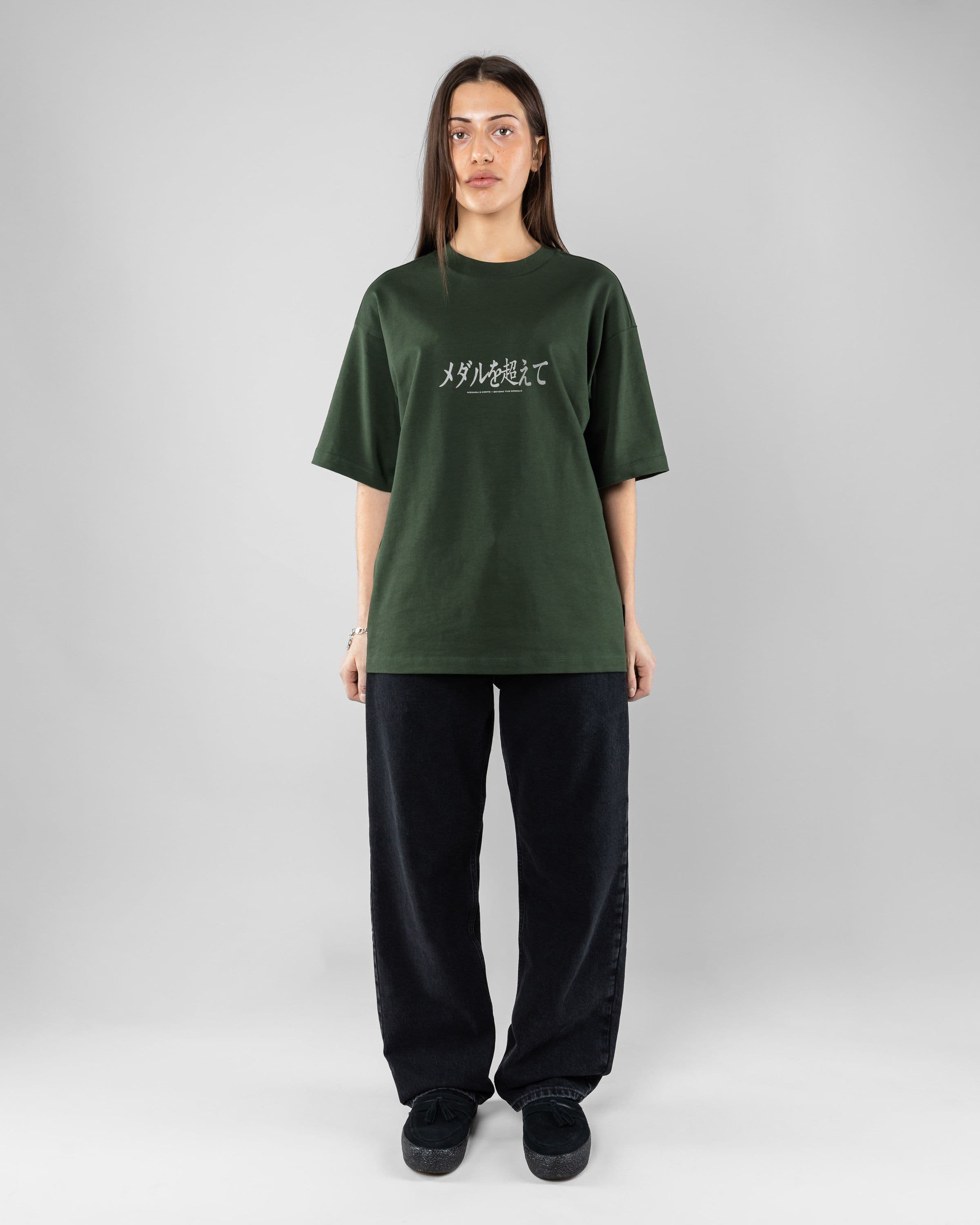 Hokkaido Tee Beyond Medals Snowboard & Streetwear Model image front with Saga as model