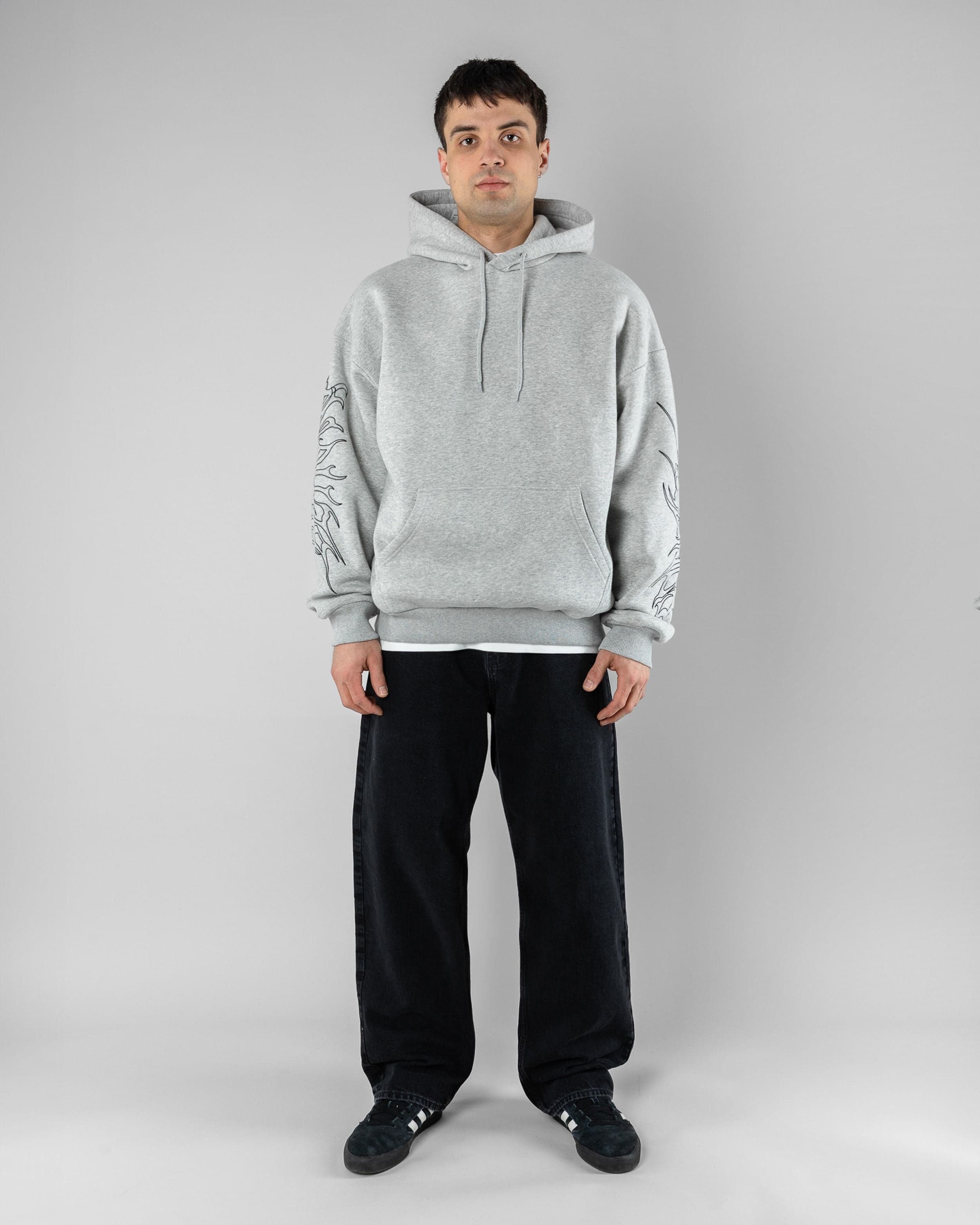 Sin Hoodie Beyond Medals Snowboard & Streetwear Model image front with Magnus as model