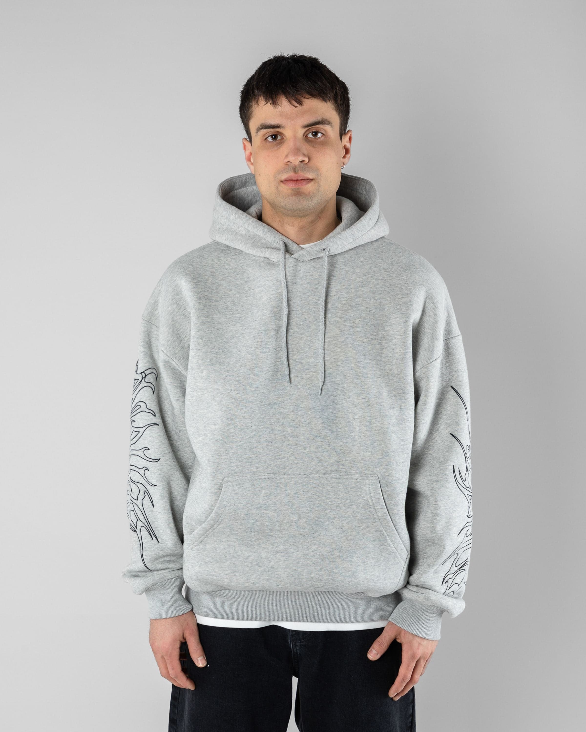 Sin Hoodie Beyond Medals Snowboard & Streetwear Model image front with Magnus as model