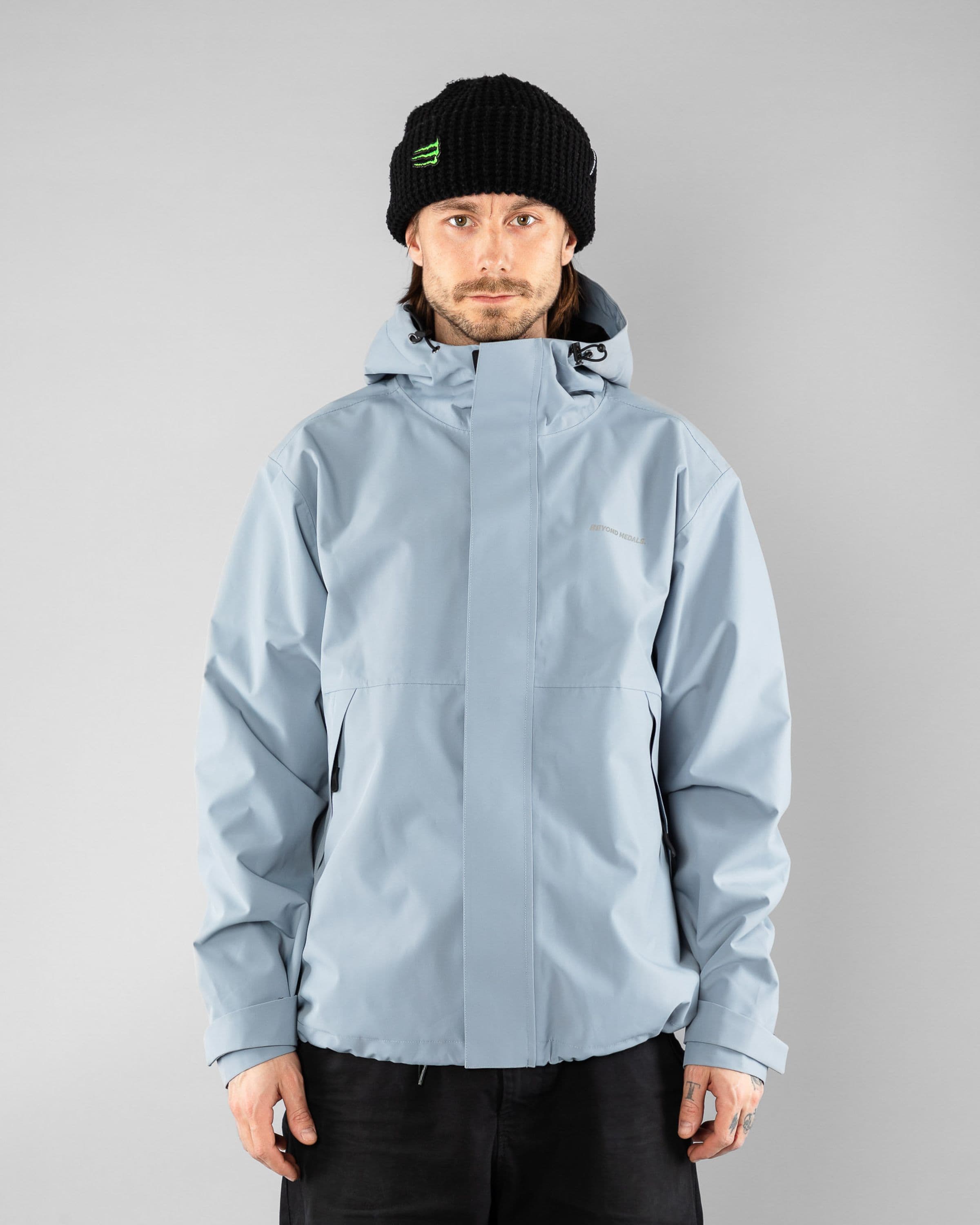 The Jacket Beyond Medals Snowboard & Streetwear Model image front with Kevin as model